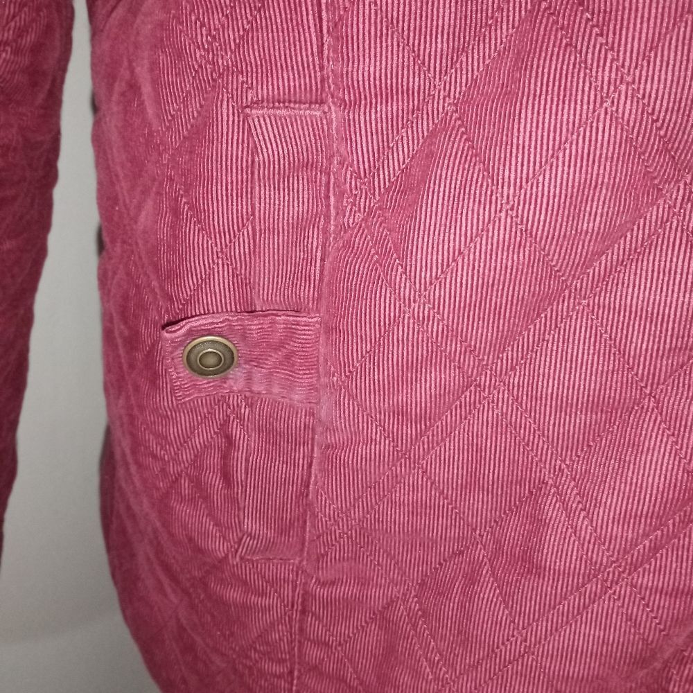 Croft &Barrow Burgundy, Quilted Courduroy Jacket Size M - Picture 3 of 8